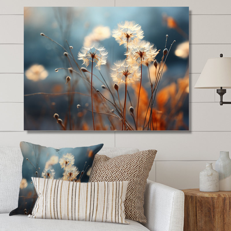 Dandelion Whispers of Spring - Pissenlit, art mural, H 30 po x l 40 po x P 1,5 po, Toile tendue