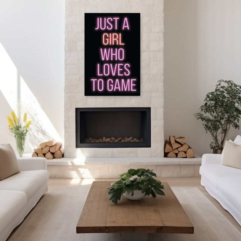 Just A Girl Who Loves To Game, art contemporain abstrait, H 48 po x l 32 po