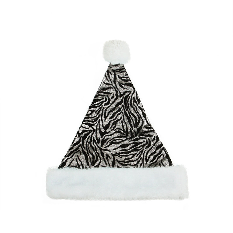 Accessoire de chapeau de père Noël unisexe - moyen, Argent