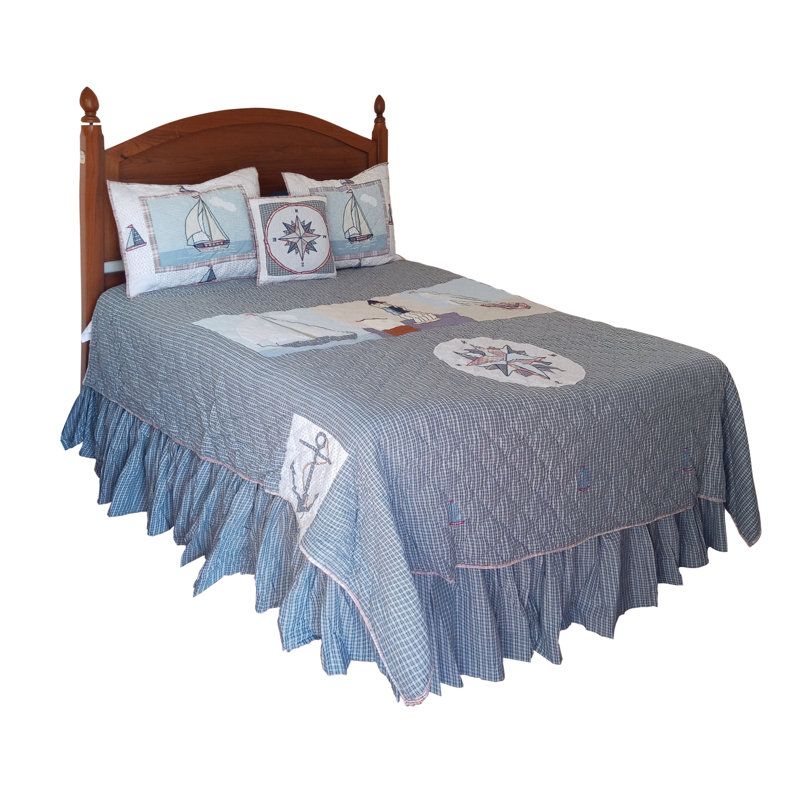 Cotton Checkered Quilt, Twin Quilt + 1 Sham