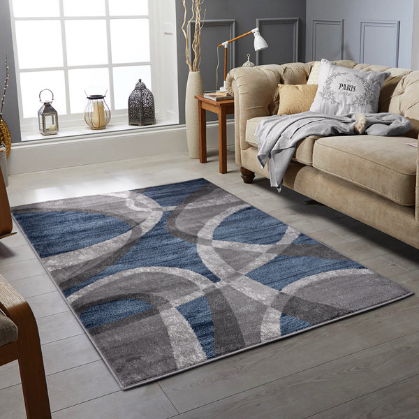 Metro Lane Headen Dhurrie Blue/Grey Rug | Wayfair.co.uk