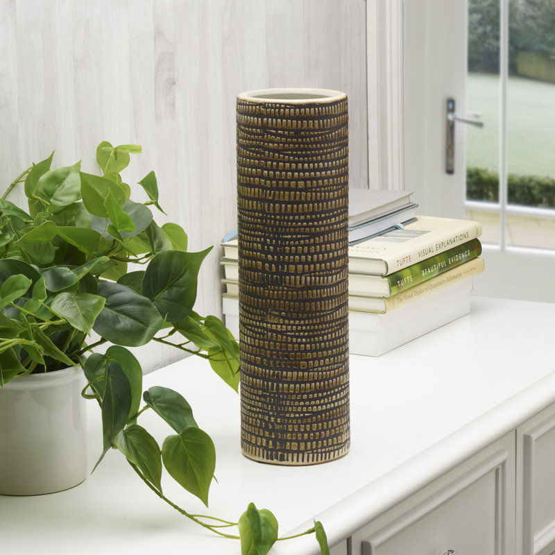 Multicolor Textured Ceramic Round Table Vase