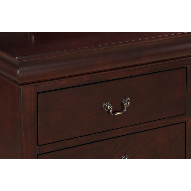 Ensemble de chambre à coucher Julianis, Noir, 4 Pcs: Mirror, Bed, Dresser, Nightstand, Très grand