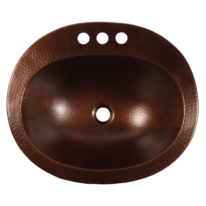 Seville 20" Drop-In Bathroom Sink in Aged Copper