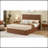 Queen Size Lift Up Storage Bed Frame, Wooden Corrugated Curved Lines, Hydraulic Storage/No Box Spring Needed.-1234996335