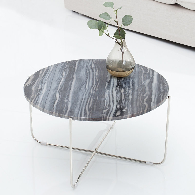 Cornesse Cross Legs Coffee Table, Silber, Grau