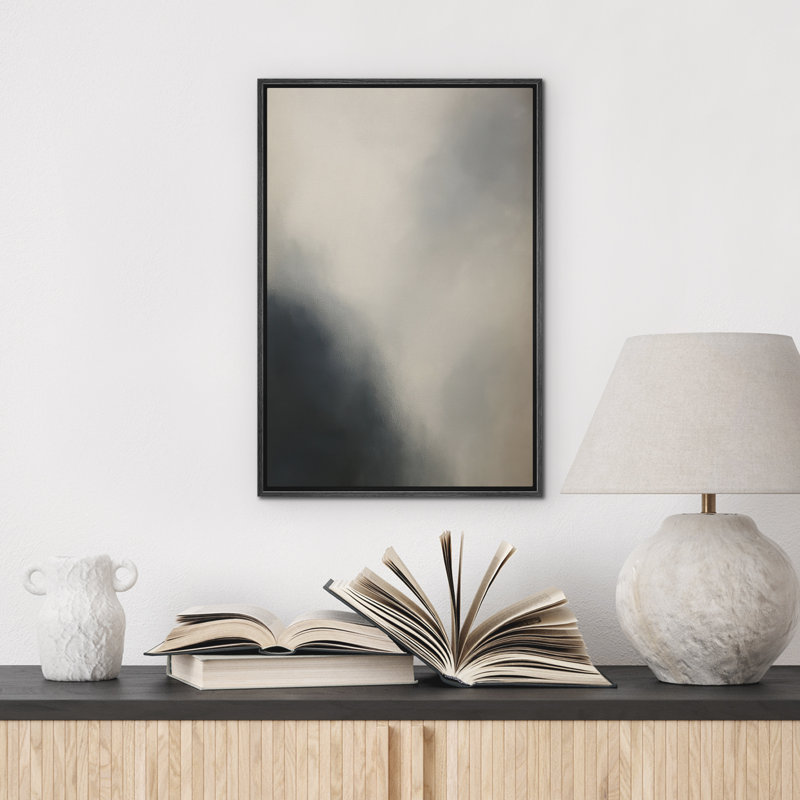 Reproduction d'art abstrait sur toile encadrée pour décoration intérieure moderne, H 24 po x l 16 po, Noir