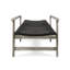 Chaise longue en bois avec position réglable et métal gris