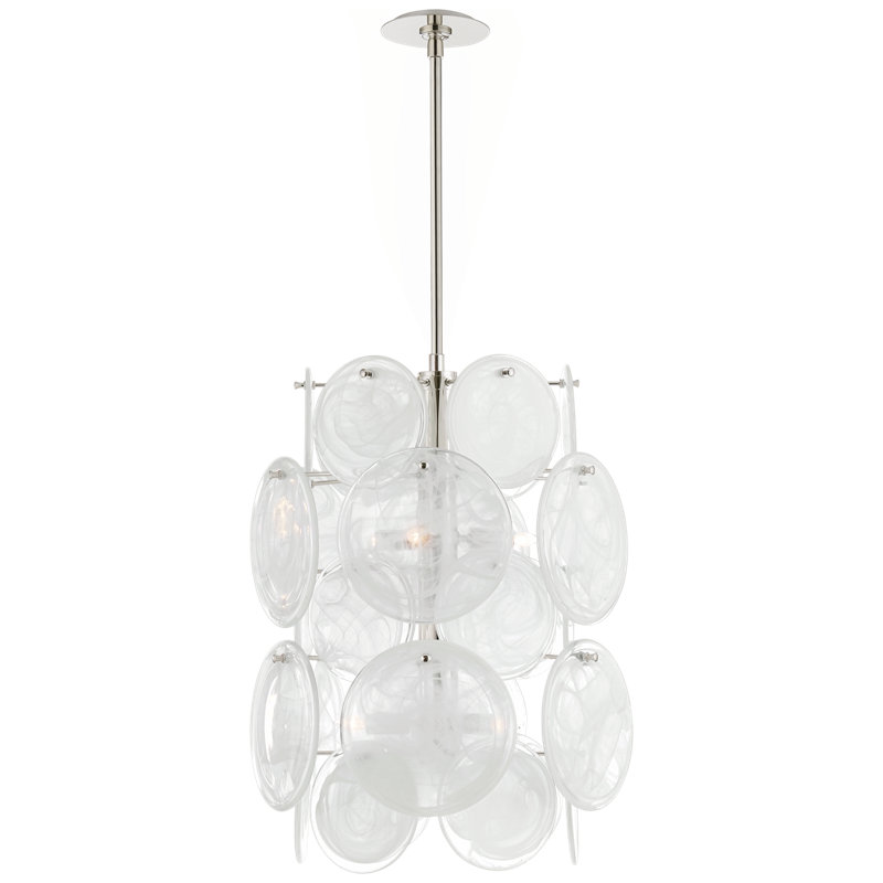 AERIN Loire Medium Barrel Chandelier, Polished Nickel