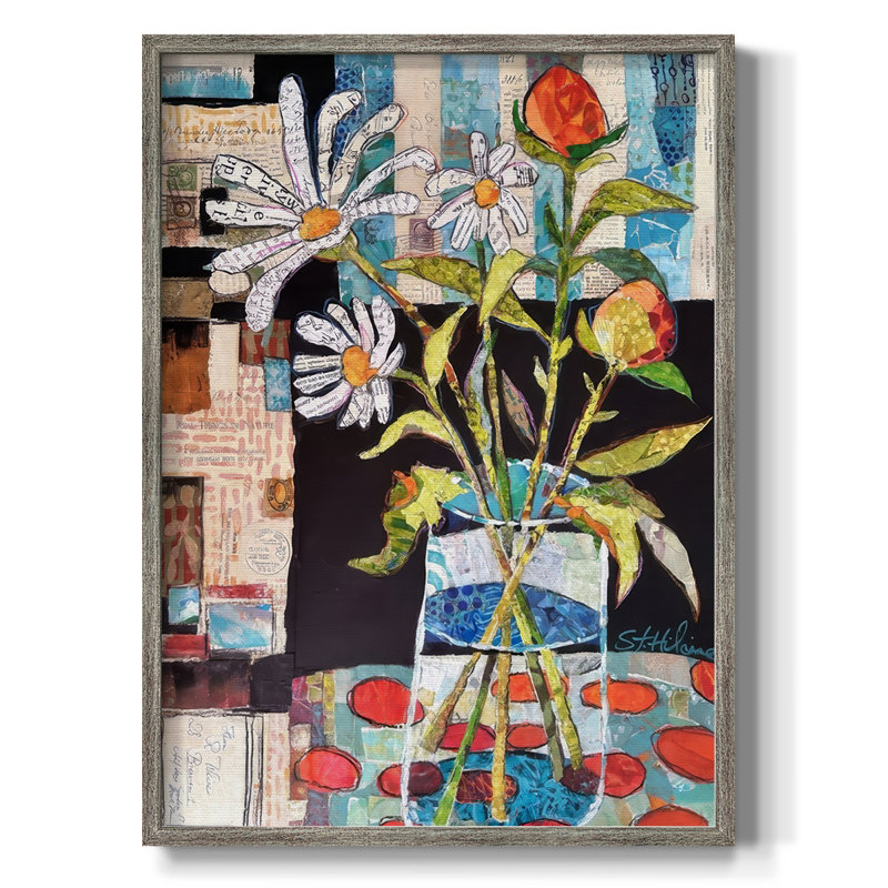 Papier Mache Arrangment I Framed Print - Solid Wood, 21" H x 17" W
