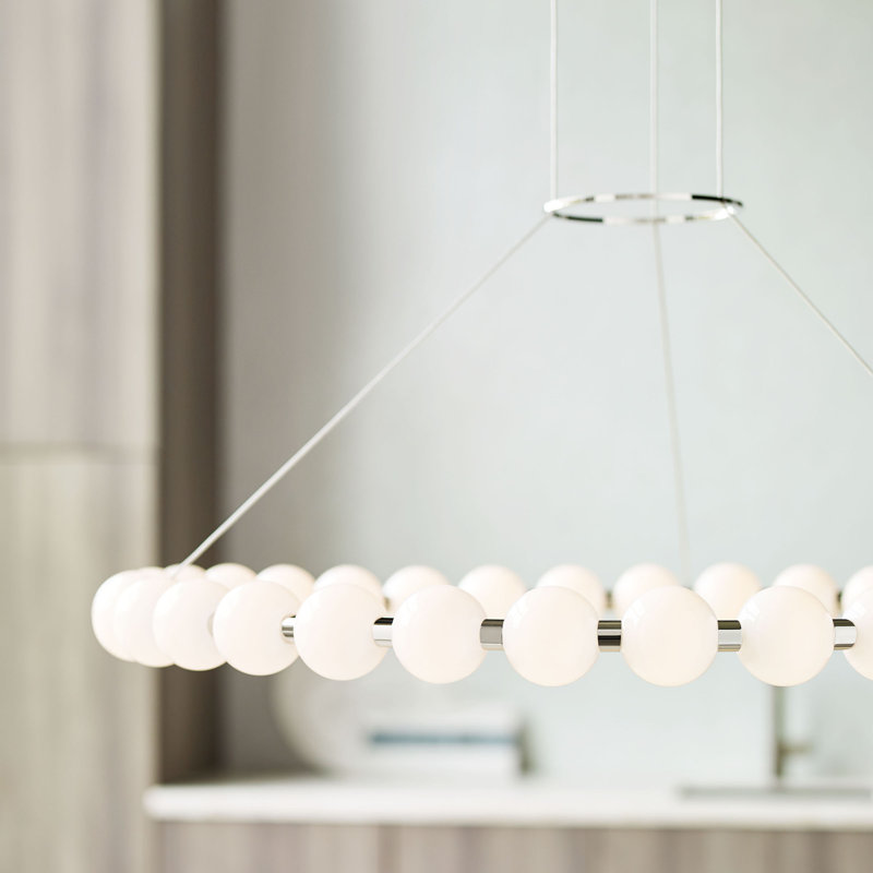 Orbet 1 - Light LED Chandelier, Polished Nickel, 2.8" H x 42" W x 42" D