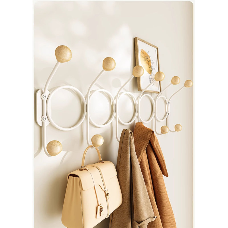 Portemanteau mural en métal Cathalina, Crème/beige