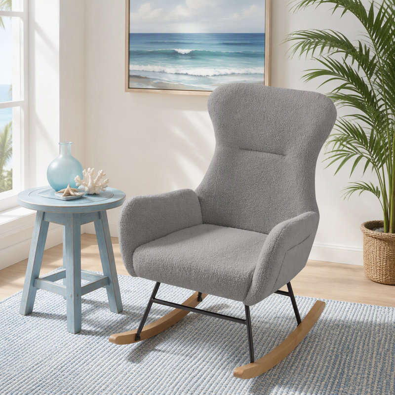 teddy fabric rocking chair