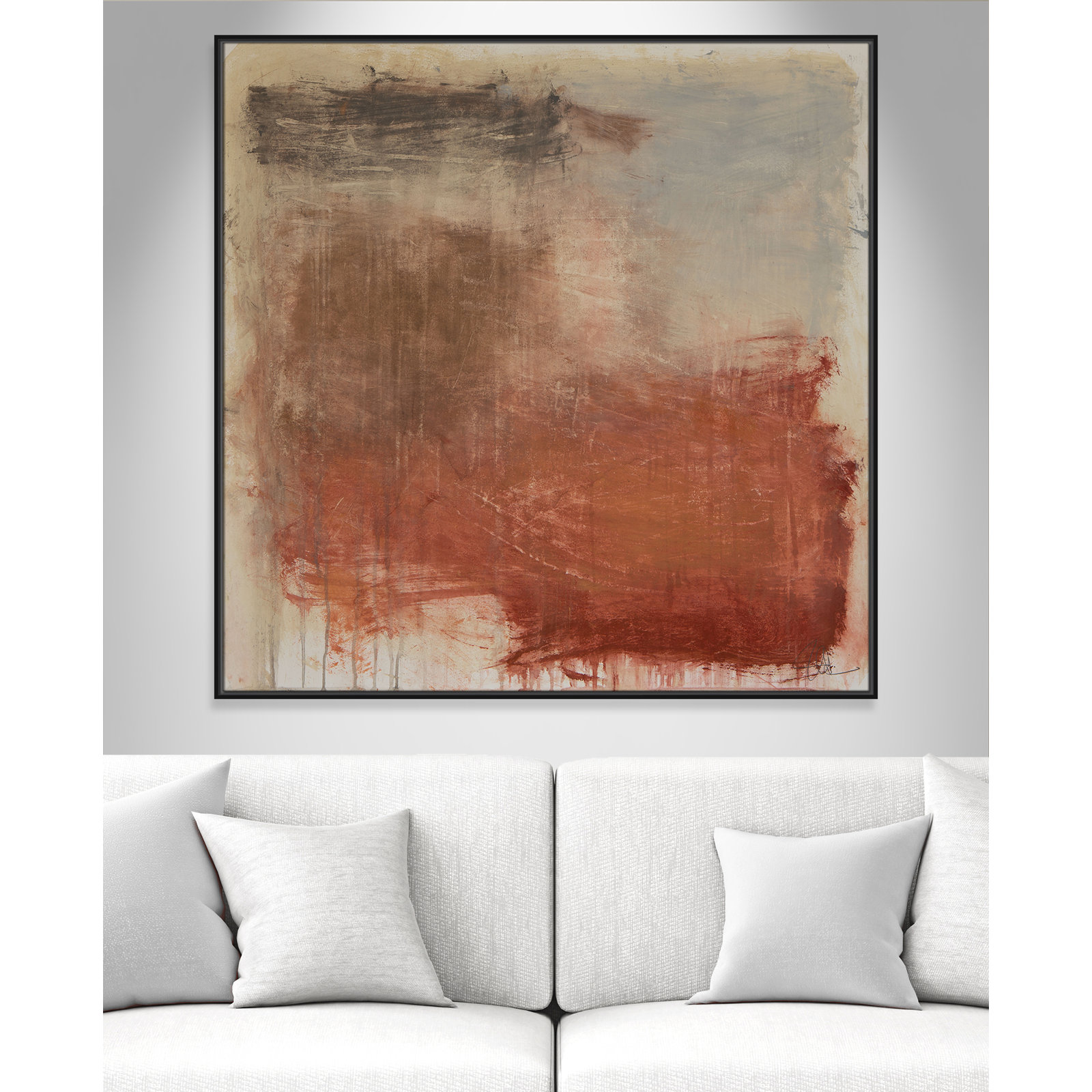 Autumn Over The Rivera Print by , 46.5" H x 46.5" W, Black