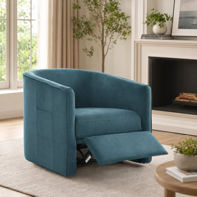 Ergonomic Lift Recliner Chair With Chenille Upholstery & Footrest - Cozy Barrel Design With Side Storage Pocket