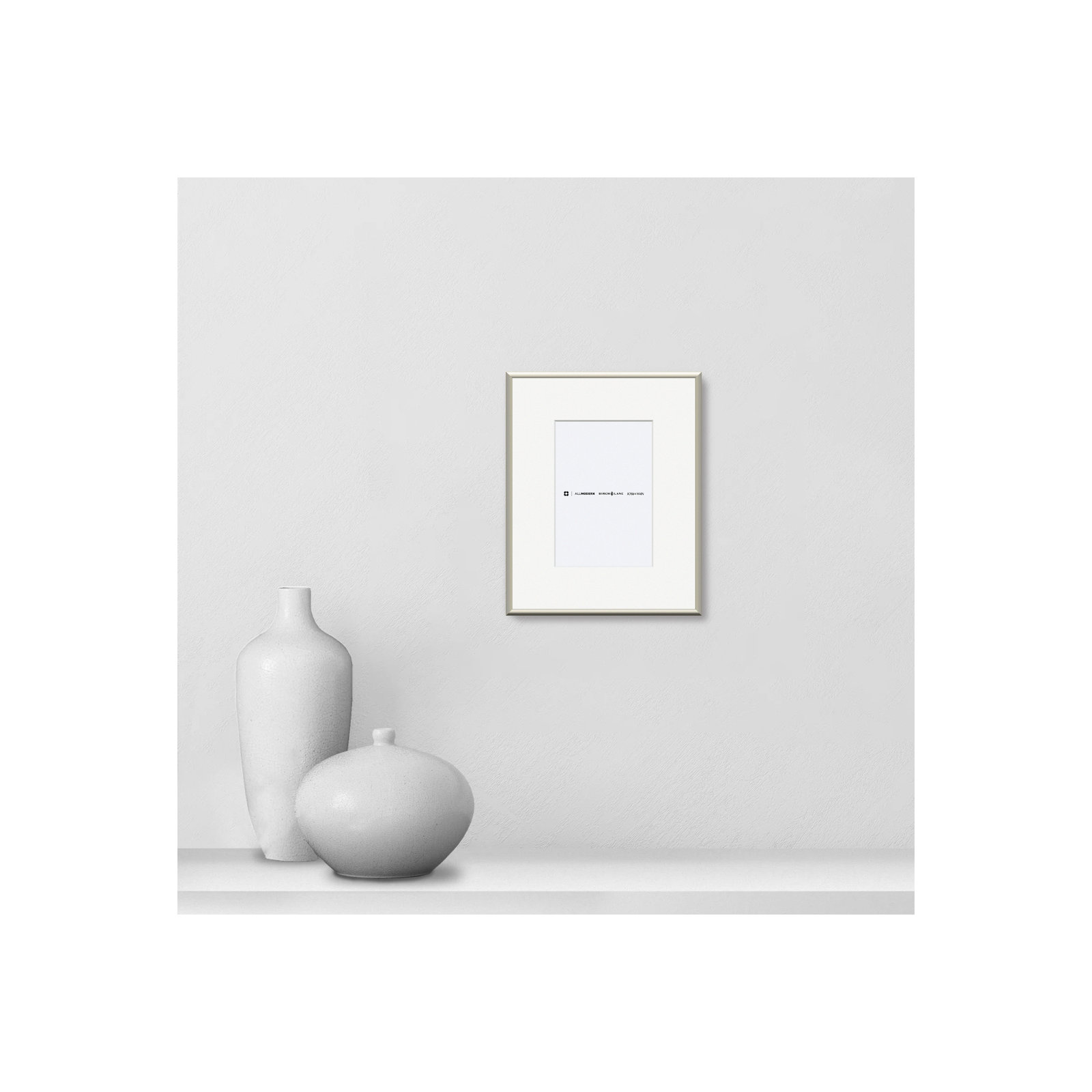 Feronia Metal Picture Frame with Mat, 4" x 6", Silver