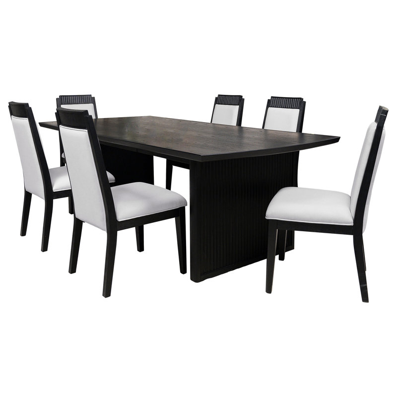 Ensemble repas 7 pièces avec rallonge Mason, Beige