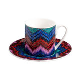 Missoni Coffee Cup & Saucer Starlight Set Of In Luxury Box 2.3", H 2.5", Cap. 4 Oz, Saucer Diam. 4.75"