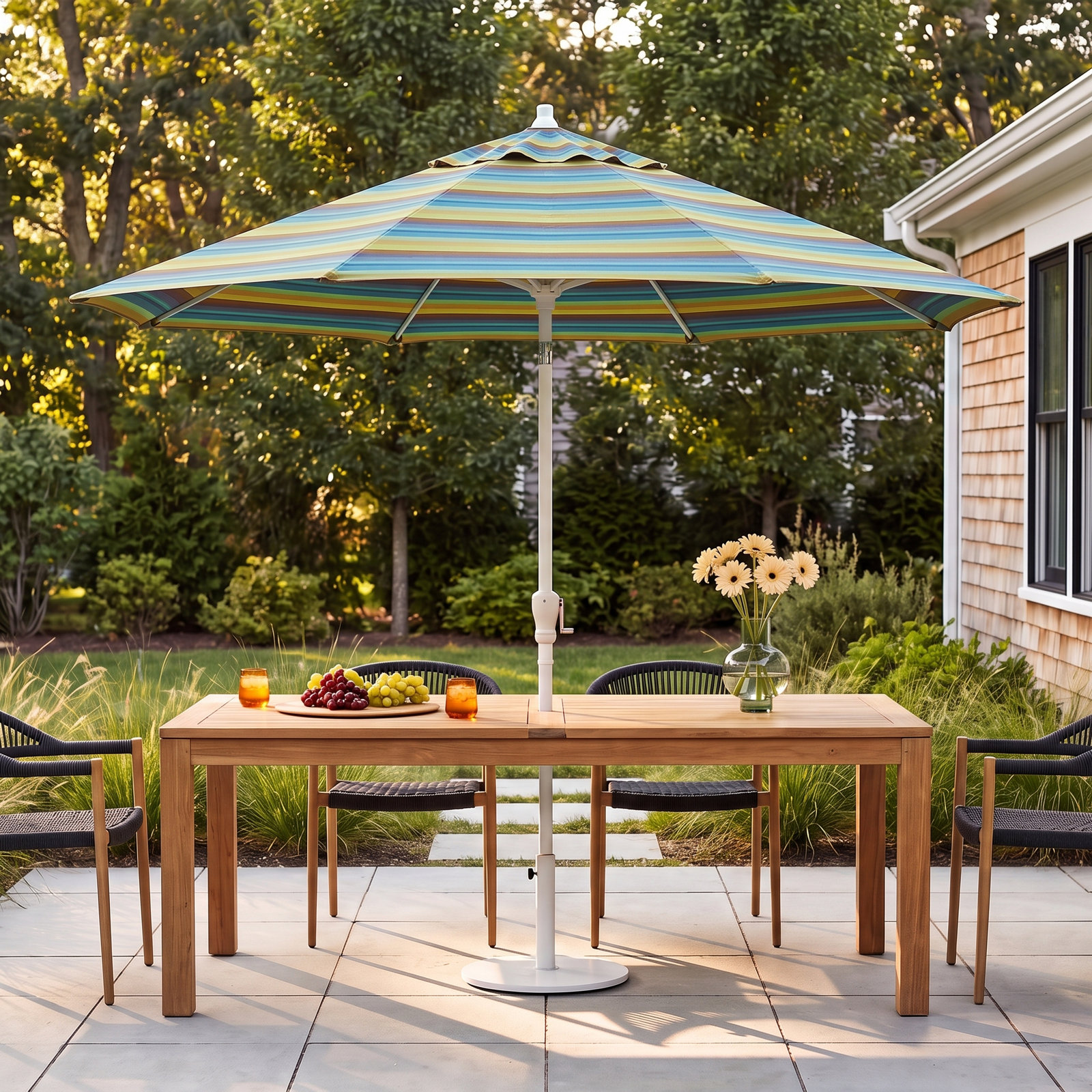 Kenne Sunbrella® Umbrella, 108" W x 108" D, Astoria Lagoon Sunbrella®
