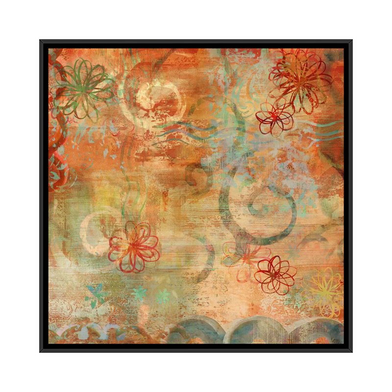 «Happy Days II», impression sur toile, H 18 po x l 18 po x P 1,5 po, Toile encadrée noire, Pas de tapis