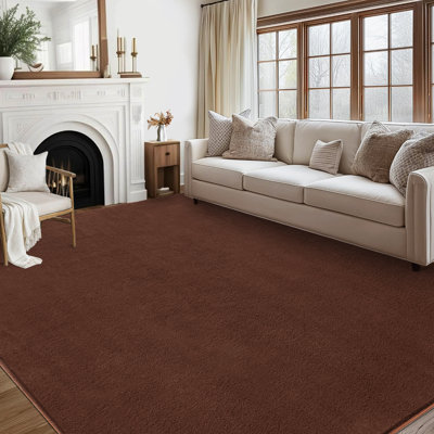 Tapis festonné lavable pour le salon Revêtement de sol à poils courts et sans perte de poils