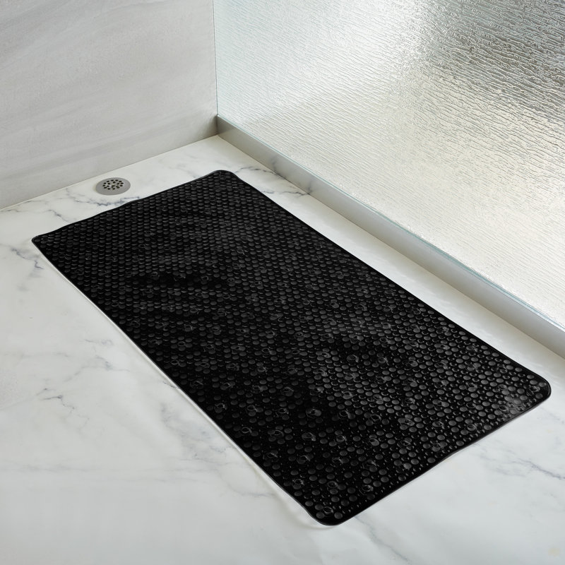  Tapis de bain rectangulaire extra long en gel Aqua, Noir