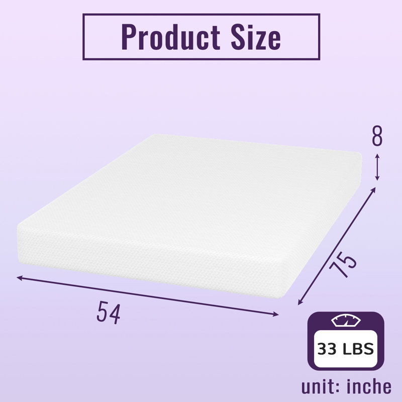 Manhattan Memory Foam Mattress, Full, 8"