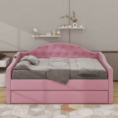 Upholstered Daybed with Trundle