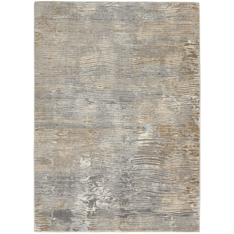 Tapis gris / beige Kenwood, Rectangle 5 pi 3 po x 7 pi 3 po