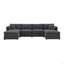 Canapé modulaire en chenille avec coussins doubles-466173739