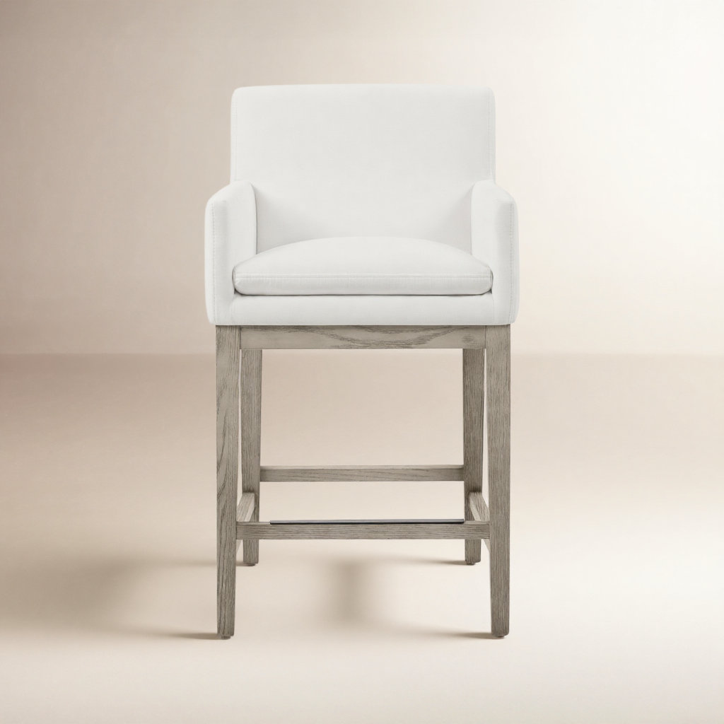 Bethea 26" Bar Stool, Prestige Pearl Tweed