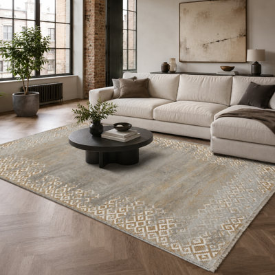 Geometric Cotton and Chenille Flatweave Area Rug