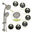 Système de pomme de douche double en nickel brossé: pomme de douche de 4,7 po, douche à 7 poignées, système de barre coulissante réglable et ensemble de tuyaux avec pomme de douche à pluie et nickel-124583780
