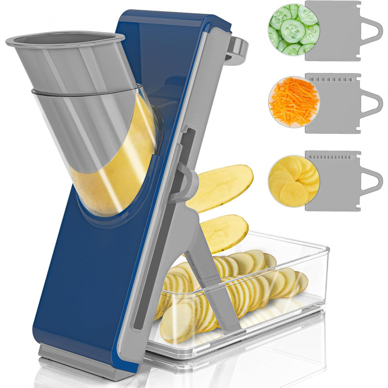 Safe Mandoline For Kitchen, Kitchen Vegetable Slicer, Navy