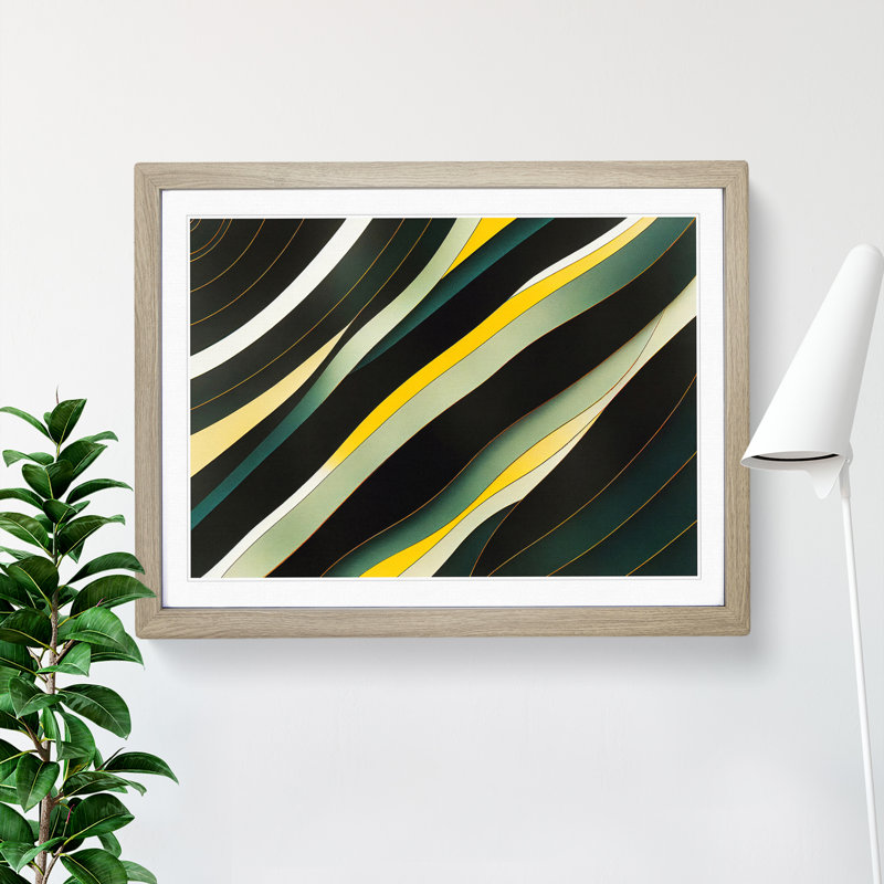 XH1022-7665X Select Abstract - Single Picture Frame Painting, Oak , 34cm H x 46cm W x 2cm D