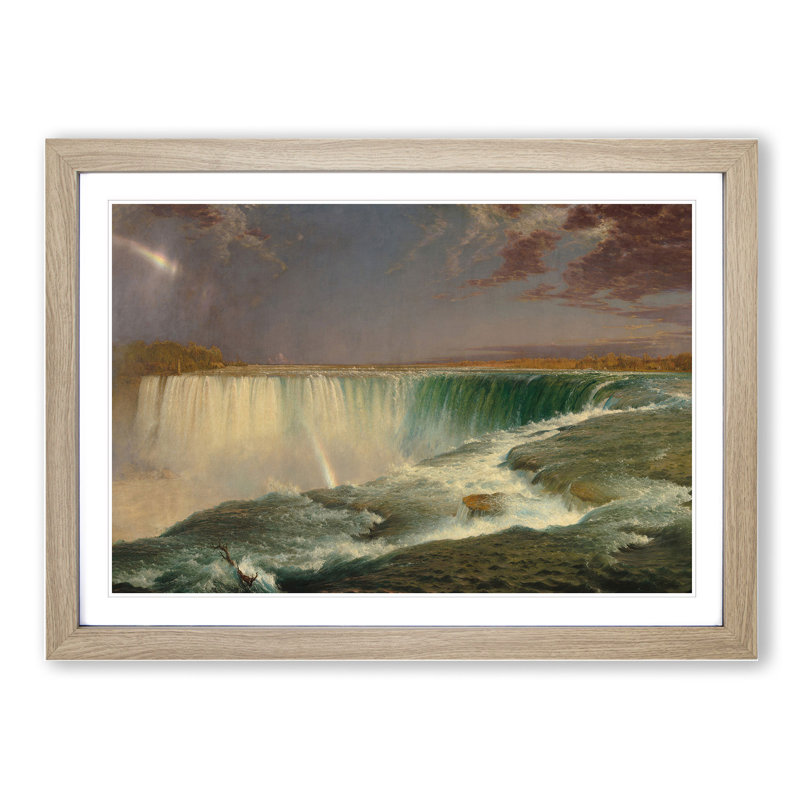 Niagara Falls Vol.1 by Frederic Edwin Church - Picture Frame Painting, 36cm H x 48cm W x 2cm D, Oak Framed
