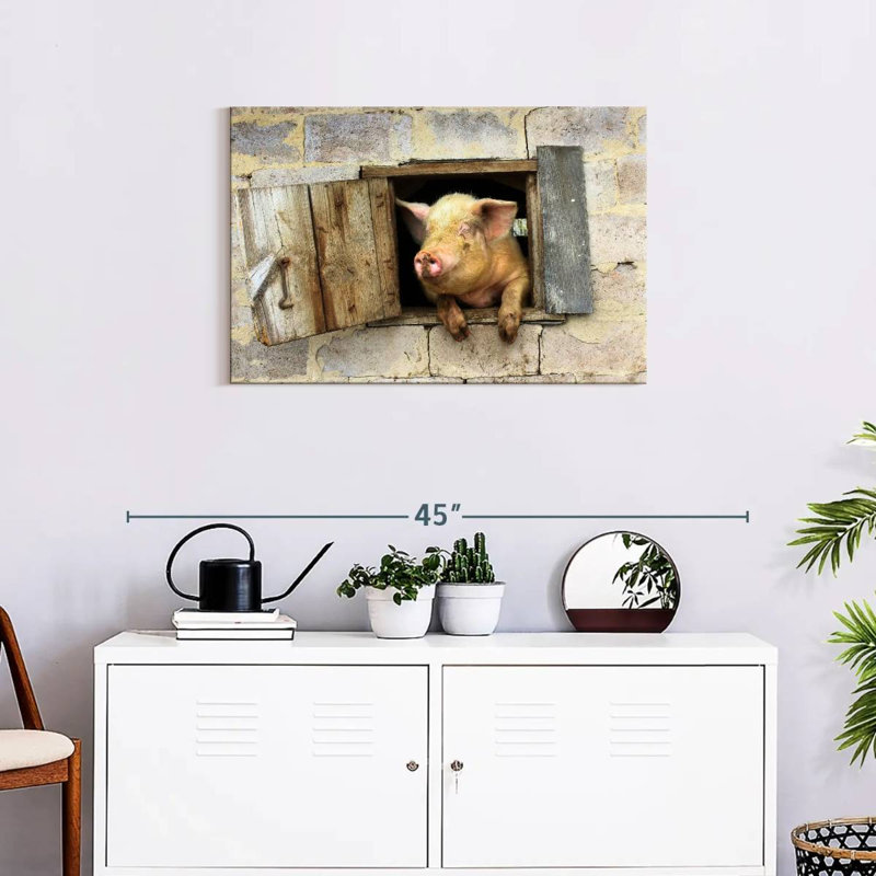 Brampt Smiling Pig, 20" H x 30" W