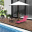 Fauteuil inclinable rose pour terrasse avec assise en maille respirante, pliable.