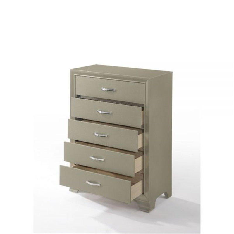 Howardville 5-Drawer Rectangular Chest, Champagne