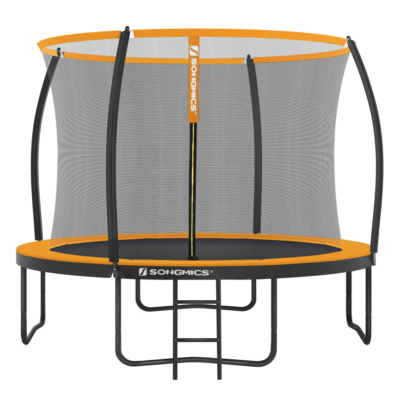Songmics 111.6cm Round Backyard Trampoline with Safety Enclosure, Orange