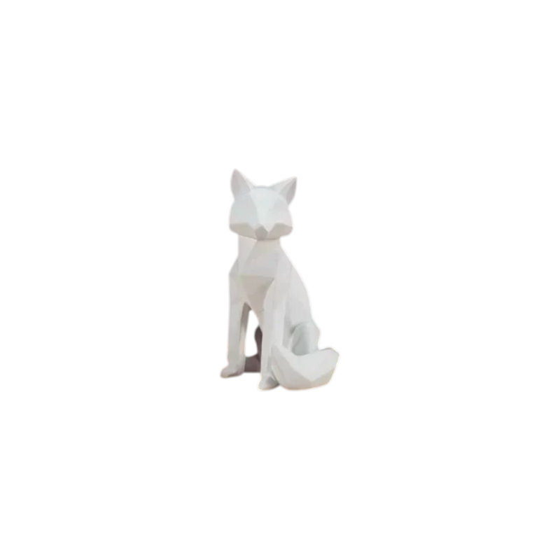 Modern-White-Geometric-Fox-Statue