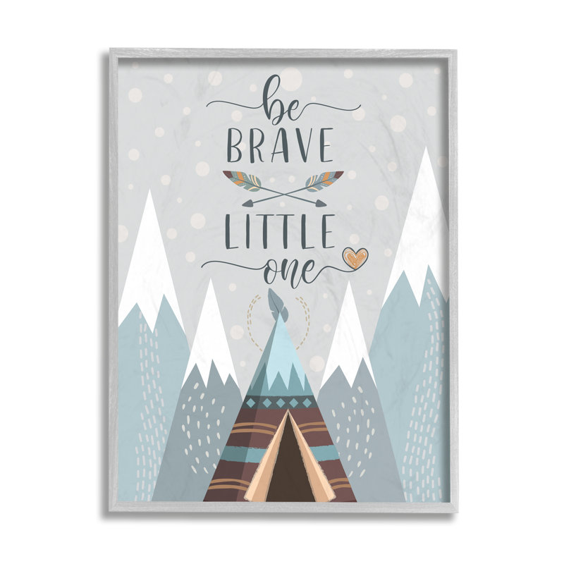 Tipi Brave Little One, H 14 po x l 11 po x P 1,5 po, Estampe numérique Farmhouse