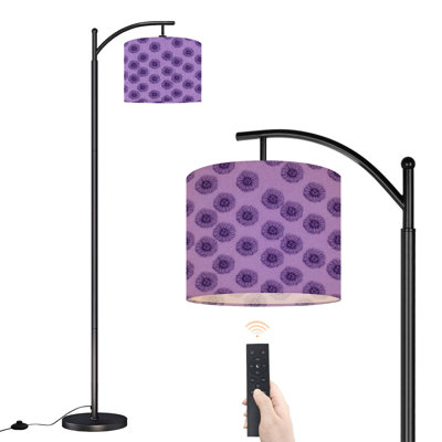 Lampe sur pied à arc avec abat-jour réglable Floral