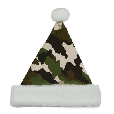 Accessoire de chapeau de père Noël adulte unisexe 21 po vert et blanc camouflage - moyen