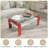 Modern Glass Coffee Table with 2-Tier Storage Shelf, 37.2" Tempered Glass, Stainless Steel Frame Cocktail Table for Living Room, Apartment, and Small Spaces-1579408558