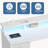 47 Inch White Fixed Home Office Desk, 4 Drawers + Storage Shelf with LED Light & Power Strip-873874426-873874427