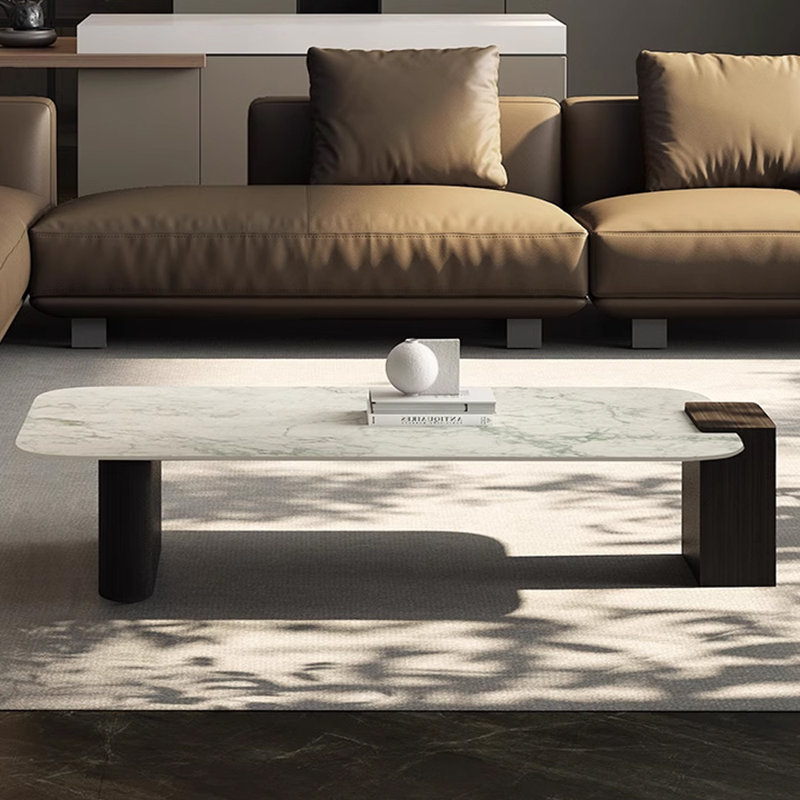 Table basse moderne en granit minimaliste, H 11,81 po x l 55,11 po x P 27,55 po