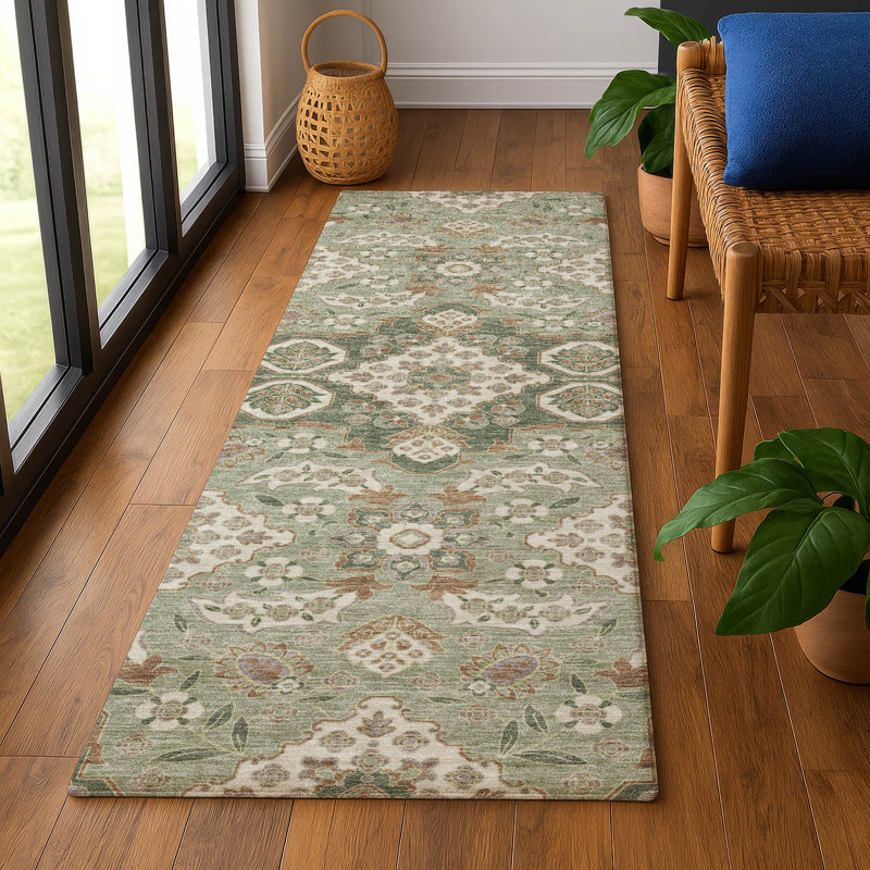 Premium Machine Washable Xamiera AMF1853 Global Rug, Runner 2'3" x 7'6"