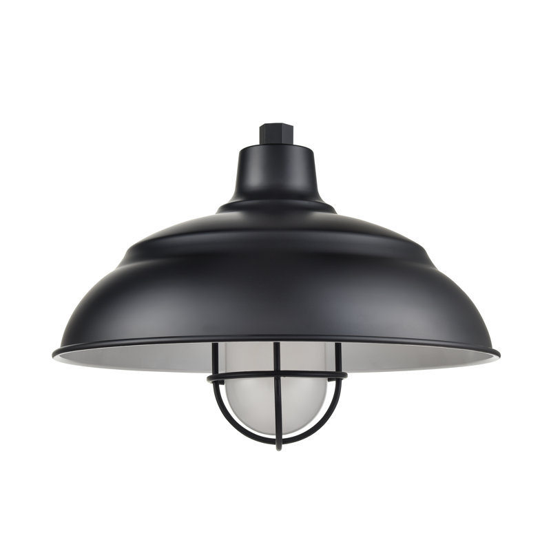 R-Series 17" Wide 1-Light Indoor/Outdoor Warehouse Shade - Satin Black