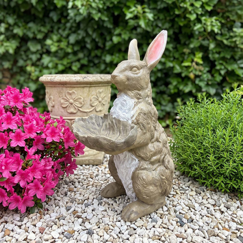 Statue de lapin peinte à la main en oxyde de magnésium pour le jardin et la décoration intérieure, résistante aux intempéries et légère